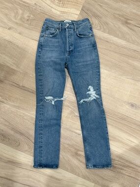 Agolde Riley Light Blue Denim Jeans